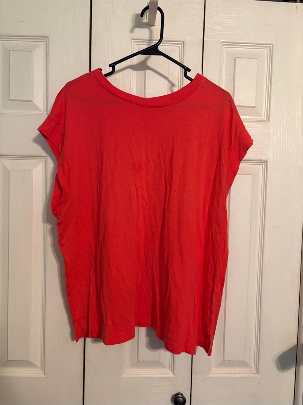 a new day orange -red Short Sleeve Crewneck Tee